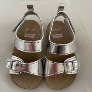 NWOT Silver Cork Sandals